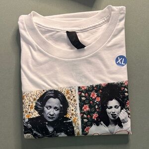 Mom Vibes White Graphic T-Shirt with Portraits